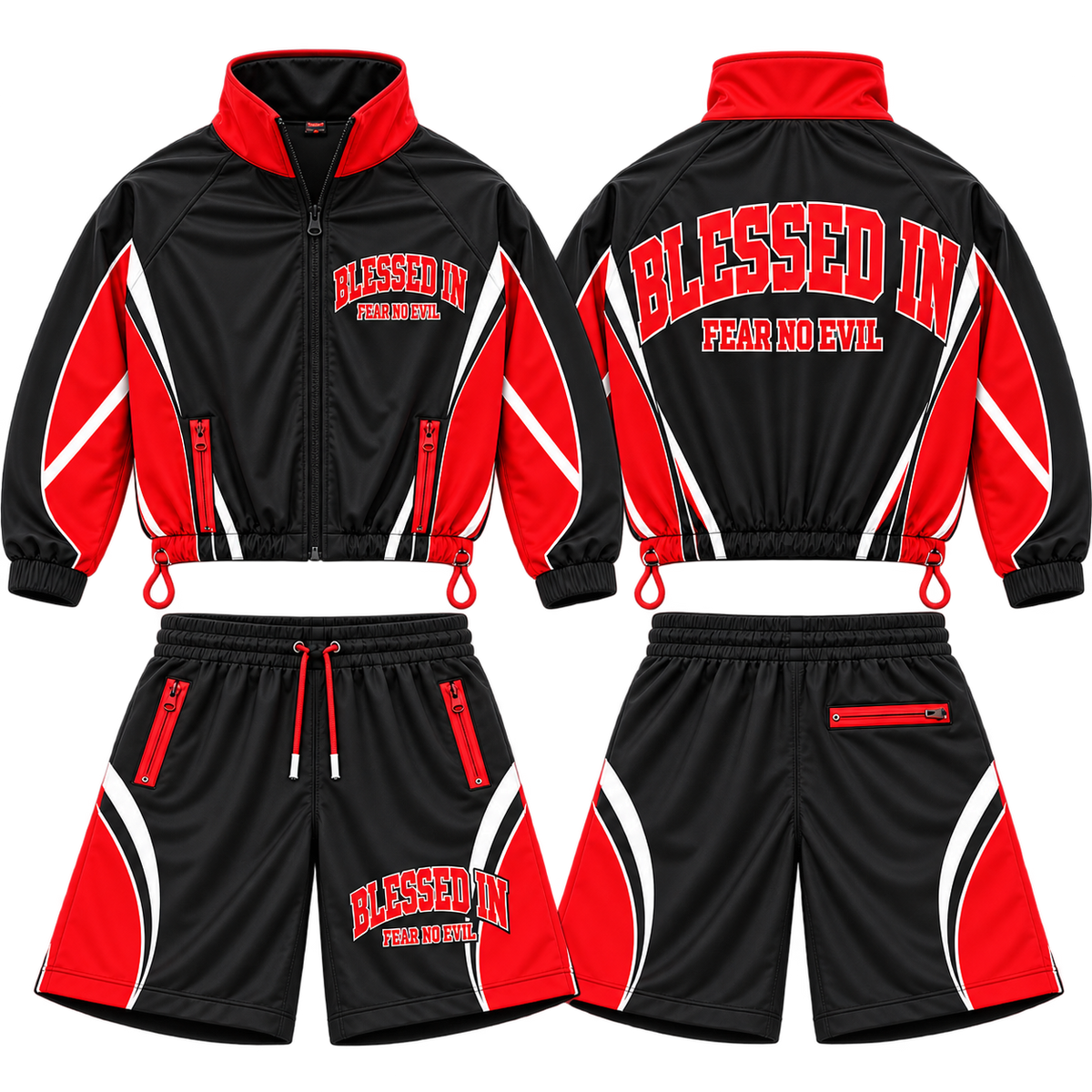 BLESSED IN® 90s Warm-Up Short Set — Bulls