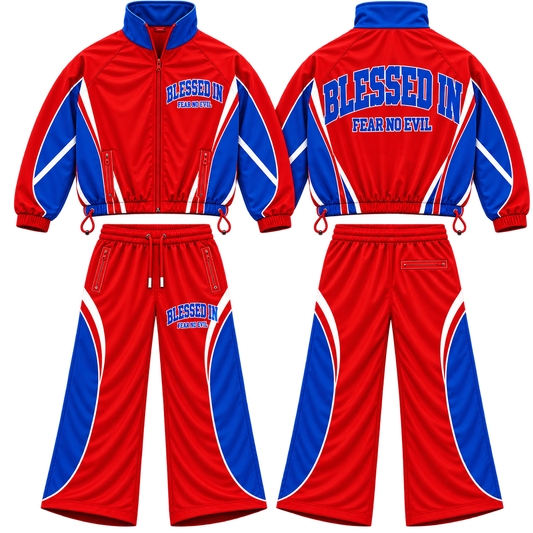 BLESSED IN® 90s Warm-Up Pants Set — Pistons